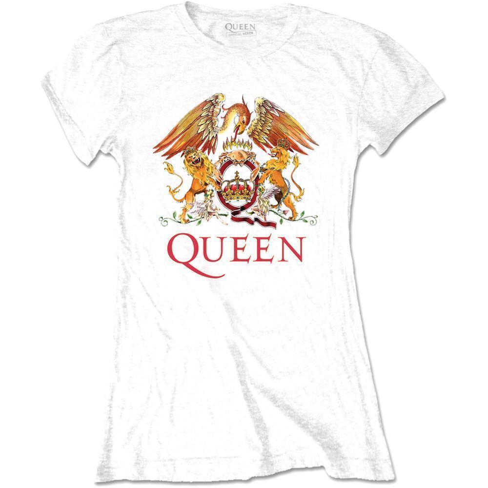 Queen Womens T Shirt Classic Crest White